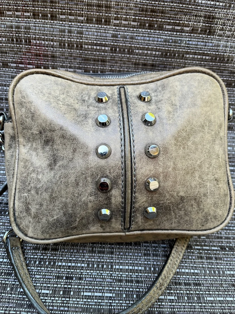 Michael Kors Gray Suede Card Wallet Crossbody Insert